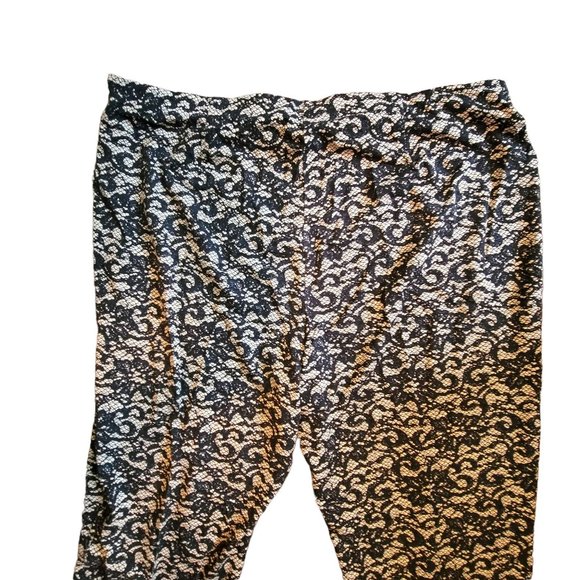 J. Jill Black and Tan Hollac Pants and Top Set Faux Lace Design Woman's 2X DH386 - Picture 6 of 7